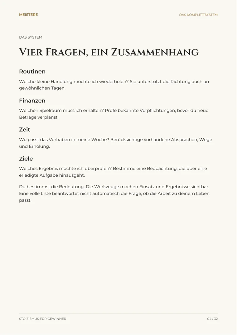 Innenseite von Der stoische Masterplan